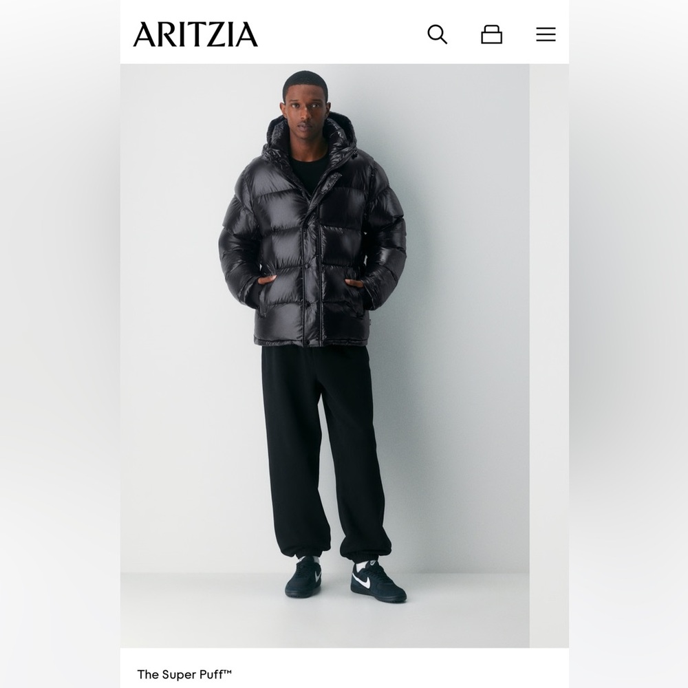 Aritzia high gloss MR. Supper Puff 700+ fill goose down